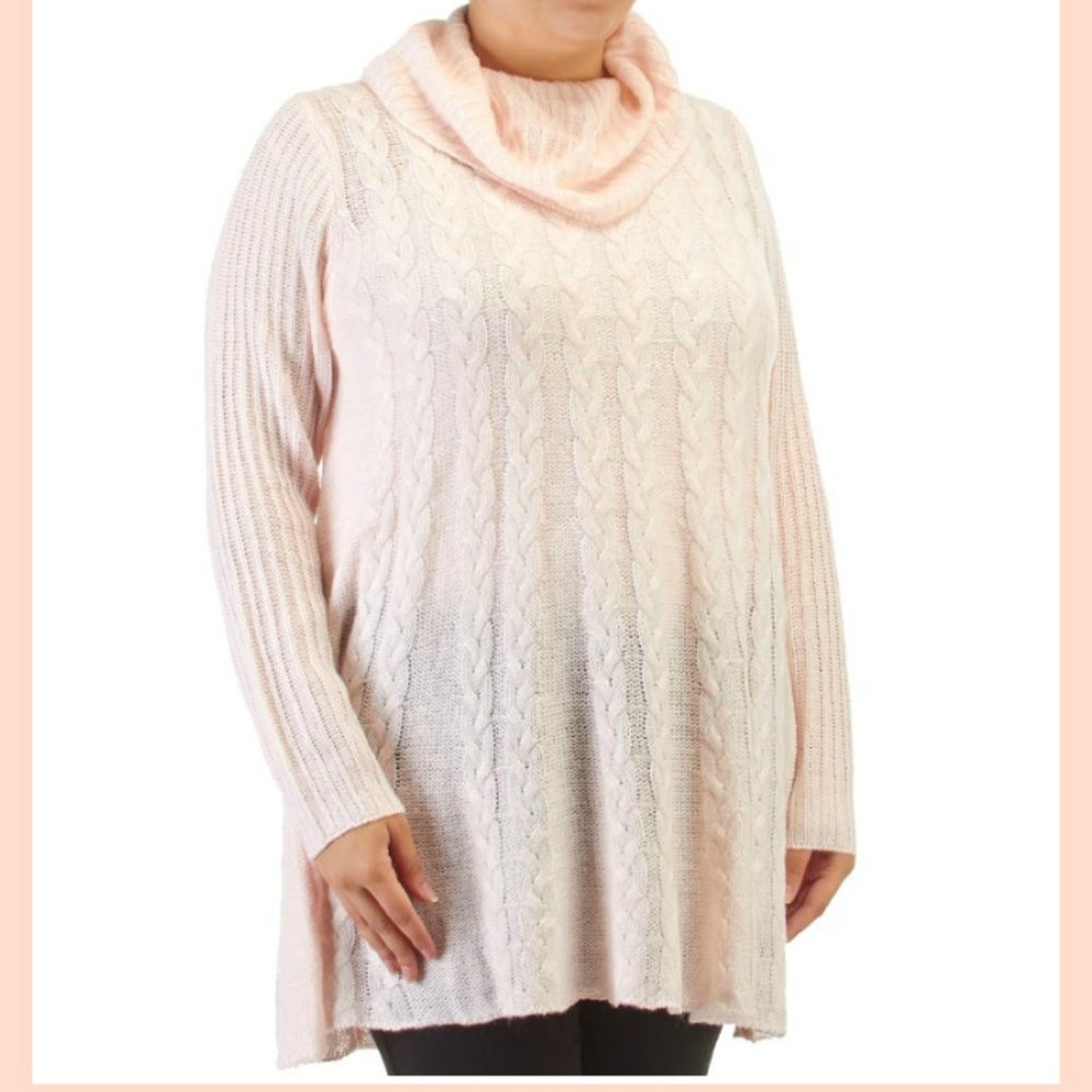 JOSEPH A - 3X- Broken Neck Long Sleeved Sweater -